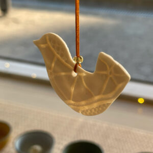 imprint hvid fugl i porcelæn